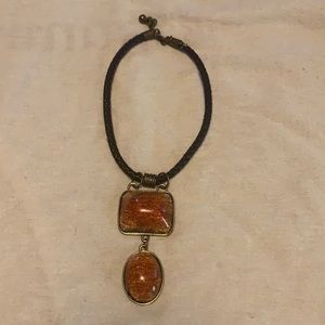 Women’s, Rust Colored, Square/Circular Pendant Necklace